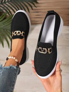 Women's New Casual Sports Shoes, Fashion Low-Top Sneakers, Lightweight Breathable Slip-On Walking Shoes, Comfortable Textile Shoes