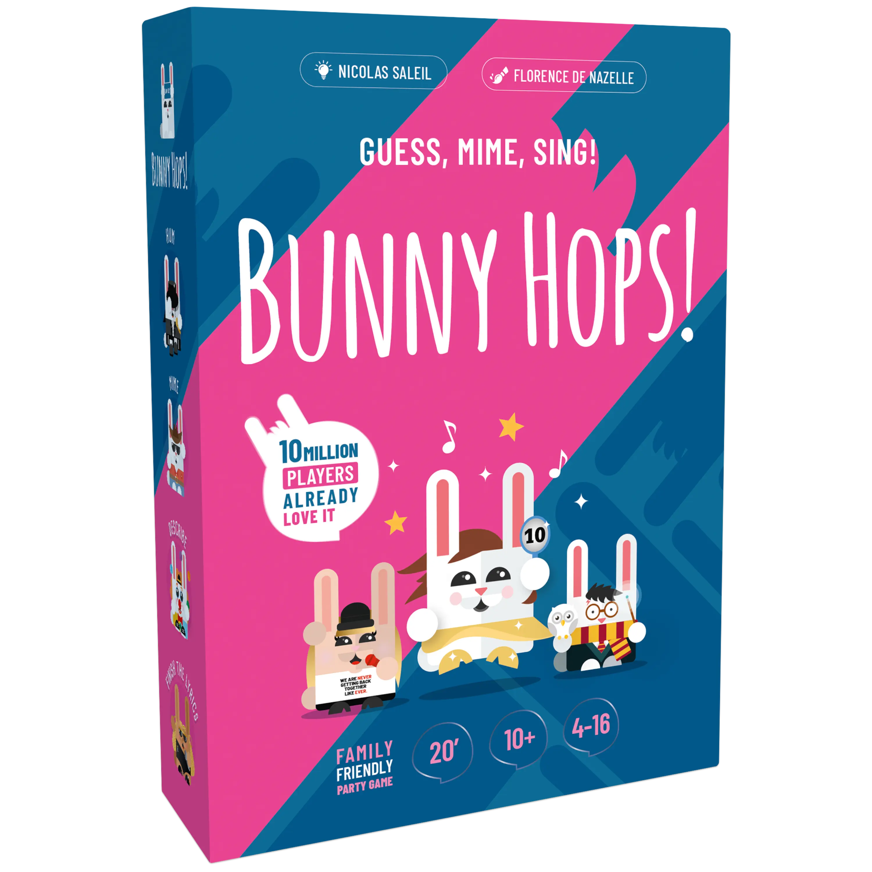 1 Official Bunny Hops Family Board Game - Award-Winning Party Table Game, 4-16 Players, 12+ Ages, 1.45 lb Travel-Size for Teens & Adults (Suitable for Kids 12+ Years Above)