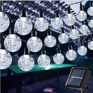 Christmas Solar Bubble Lights String, 12m Hanging Lamp, 100 LED Bulbs, Zero Electricity Cost, Indoor & Outdoor Holiday Decorations