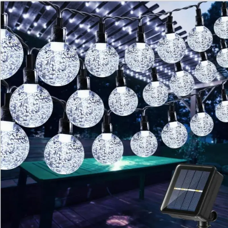 Solar Bubble Light String, 12m LED Christmas Lights, Waterproof Garden Fairy Lights, Zero Electricity Cost, Outdoor Decorations, Solar Strip Lights