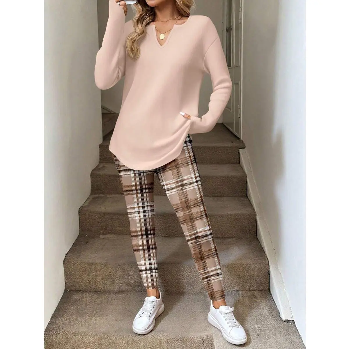 2-Piece Long Sleeve Tee & Leggings Lounge Set – Cozy Work-From-Home Winter Outfit, versatile piece, trending now, chic look, must-have style, wardrobe staple, modern staple, elevated style