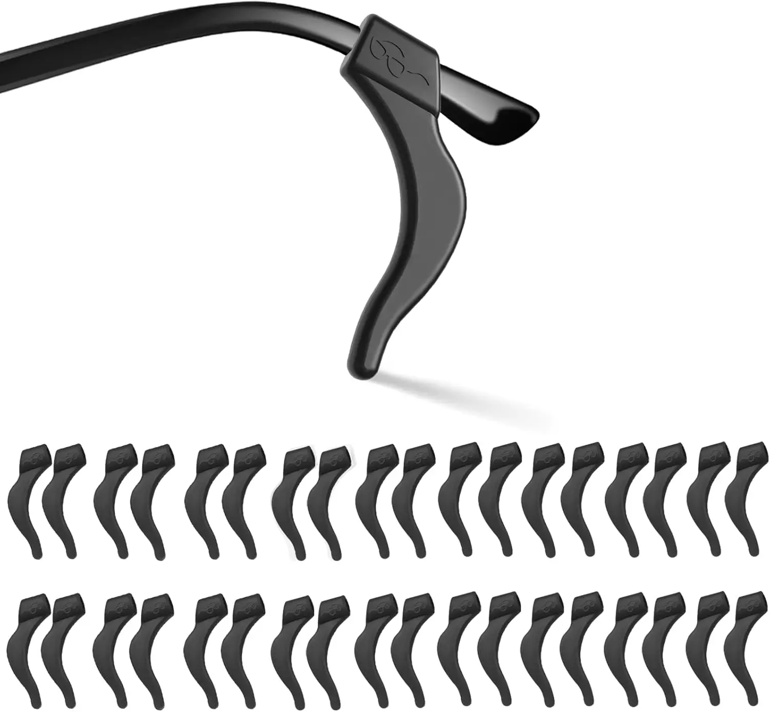 Eyeglass Ear Grips -20 Pairs eye glasses ear grippers Anti-slip Holder, Silicone Ear Hook, glasses ear grip Sleeve Retainer for Sports Glasses, Sunglasses Reading glass