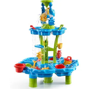 Water Table for Kids 3-5, 2-Tier Outdoor Water Play Table Toys for Toddlers Kids Boys Girls, Kids Sand Water Sensory Table for Boys Girls Age 3 4 5 6 7 8