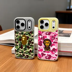 BAPE fashion brand Phone Case Anti-Yellowing Clear Jelly iPhone Case 17-12 Slim Soft TPU Protective Shockproof Scratch-Resistant Cover Trendy Colors Ultra Lightweight for Daily/Travel/Work Use
