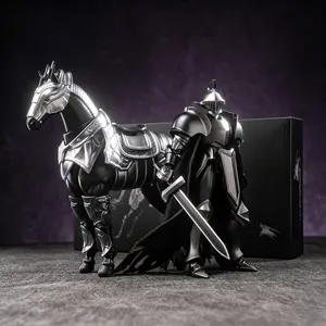 High-End Medieval Knight Model, DIY Assembly Toy, Full Body Jointed Figure with Horse, Weapons, Cloak, Helmet, Collectible Doll, Desktop Decor, Gift Set, Action Figurine, Articulating Figurines