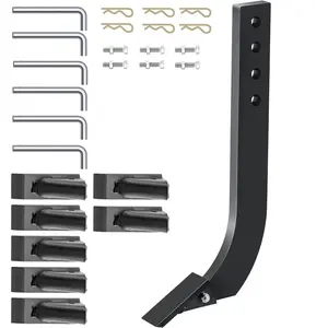 VEVOR Box Blade Shank, TikTokShopBlackFriday, 18'' Scarifier Shank, 4 Holes Box Scraper Shank, Ripper Shank with Removable Tapered Teeth and Pins, Adjustable Shanks Assembly for Replacement, Digging, Plowing, 6PCS