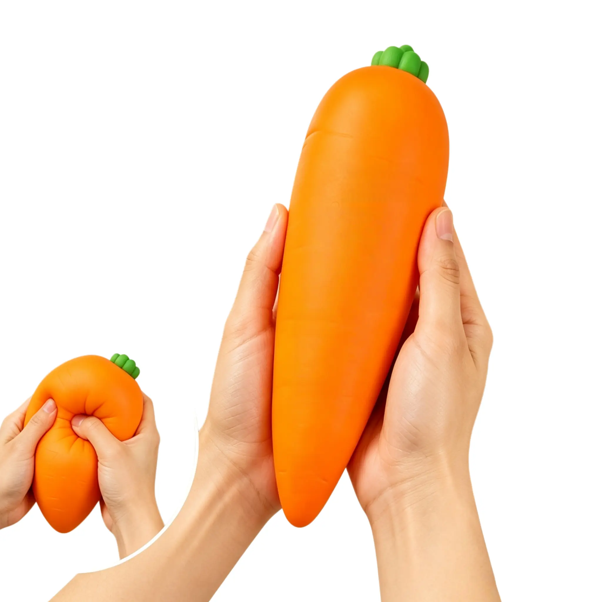 [Jumbo Carrot Chill Squish] Vegetable Squishy Stress Relief Sensor Toy - Handmade DIY Squishy