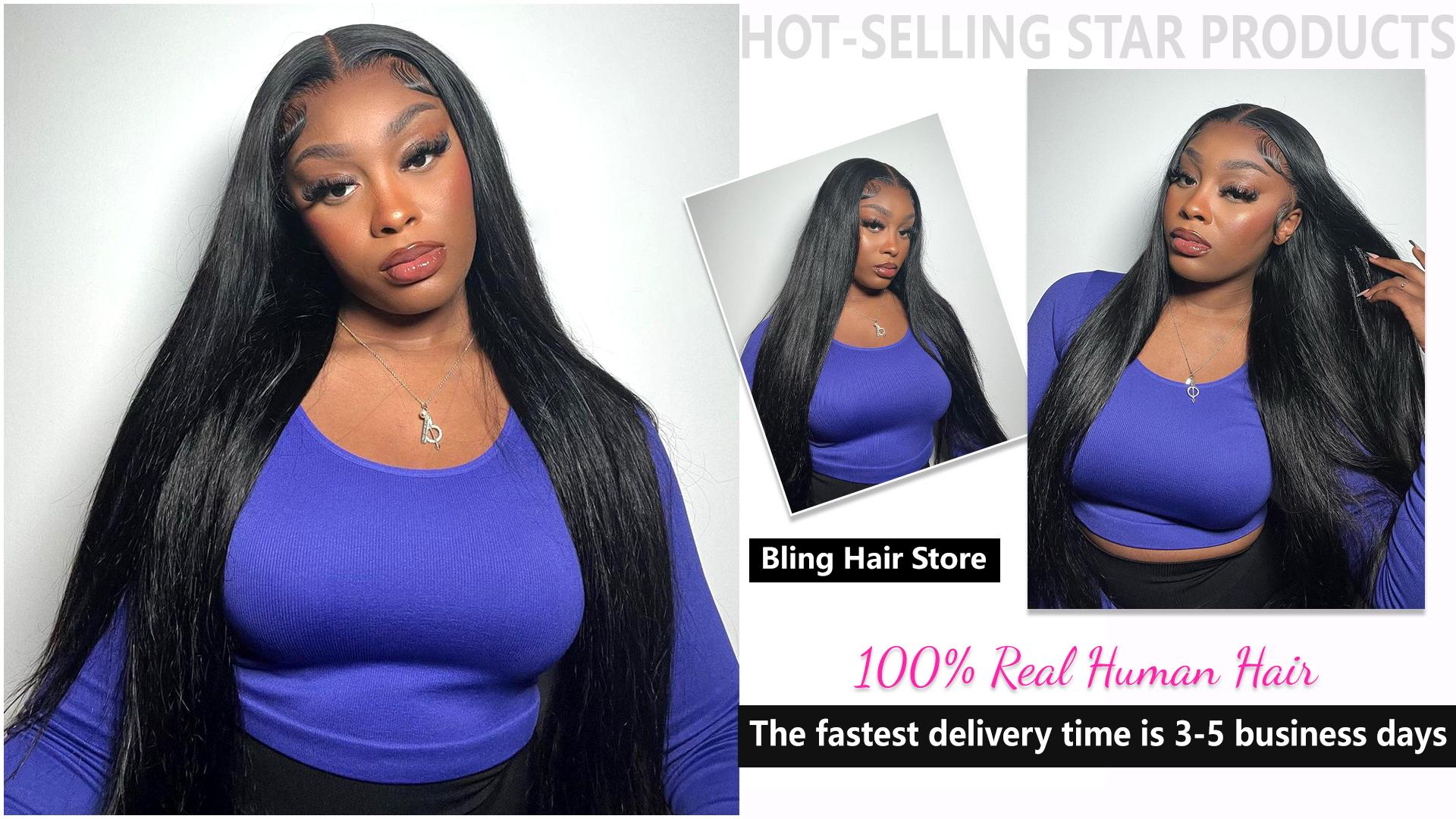 TikTokShopBlackFriday Bling Hair Straight 30 32 Inches 13x4 Transparent Lace Front Human Hair Wigs 13x6 Lace Frontal Wig 5X5 Lace Closure wig 180 Density #NovaTopFinds
