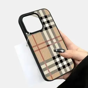 Phone Case for IP 17/16/15/14/13/12/11 Series (Pro, Pro Max & Standard) - Trendy Retro Plaid Texture Design, MagSafe Compatible, Shockproof Drop Protection, Durable Hard Acrylic & Flexible TPU