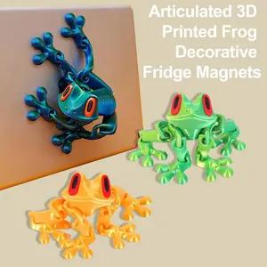3D Printed Magnetic Frog Toy – Poseable Glow-in-the-Dark Fridge Magnet with Colorful Gradient Design,magnetic frog toy, poseable fridge magnet, 3D printed frog,frog gift, glow in the dark toy, desk decor frog, novelty fridge magnet