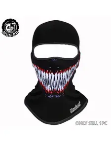 Musion Skull Print Full Face Cycling Balaclava Hat, Windproof Sun Protection, Fun Outdoor Riding Mask, Outdoor Sports Mask, Punk Style, All Seasons