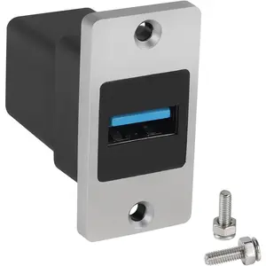 5Gbps USB3.0 Rectangular Metal Panel Adapter USB3.0 Female to Female Panel Mount Connector USB 3.0 Mounting Socket Data Module 5V/0.5A , Mounting  Panel Desktop Wall Floor Plug
