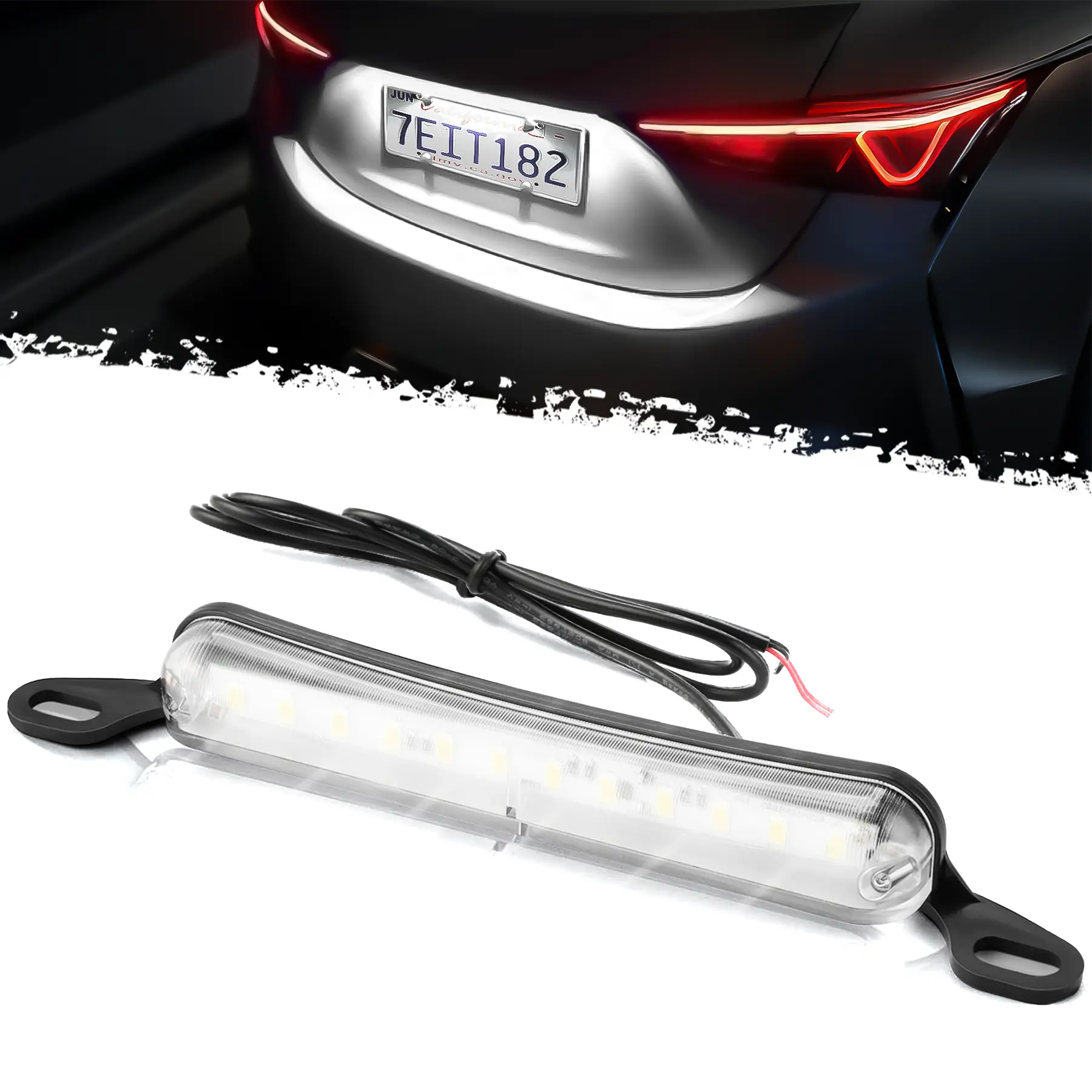 DIBMS License Plate LED Light, Extremely Bright Assembly for Trailer UTV ATV Truck RV Boat, Xenon White(6000K) Led Bar  Led Backlights