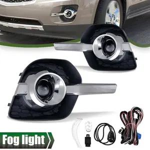 Fit For 2010-2016 Chevy Equinox Clear Lens Fog Lights W/ Bulbs+Wiring+Switch Kit