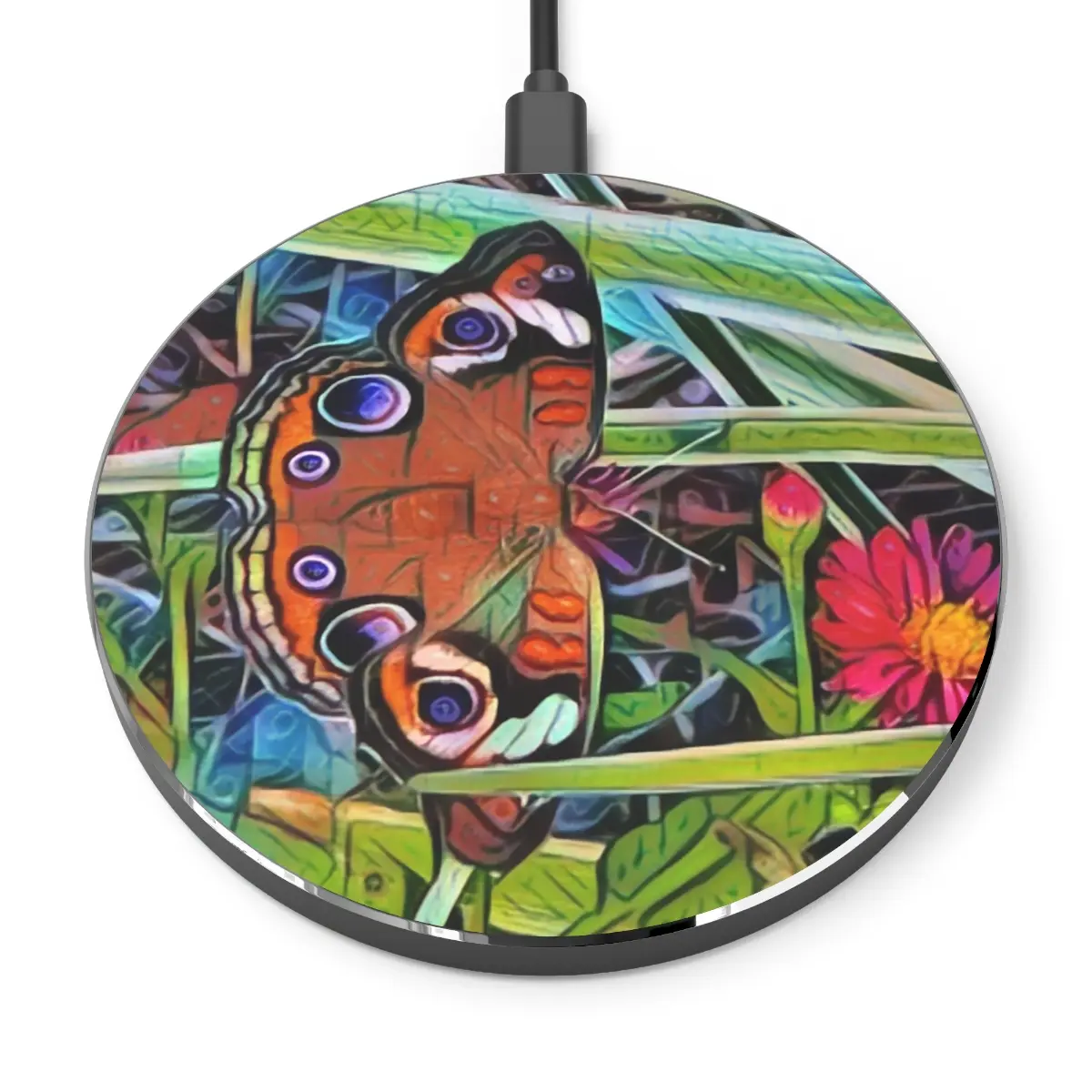 Beautiful Custom Buckeye Moth Wireless Charger