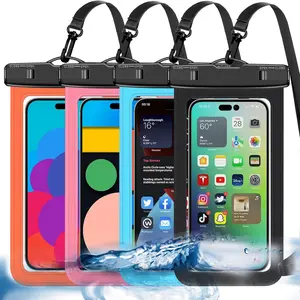 4 Pack Multicolor Universal Waterproof Phone Pouch, Large Phone Waterproof Case Bag (Protection Level: IP68) Outdoor Sports for all phones up to 7.5"