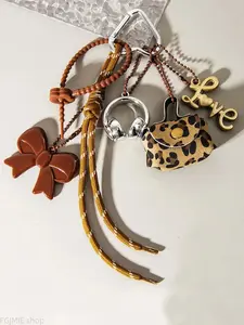 Fashion Butterfly Knot Earphone Miu Rope Bag Charm, Couple's Cute Keychain, Woven Cord Accessory, Stylish Handbag Decoration, Stylish Playful Charm