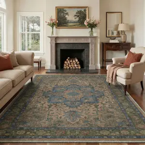 【Deals For You Days】GENIMO Area Rug – Machine Washable, Pet Friendly, Non-Slip Floor Rug, Soft Home Carpet, Perfect for Living Room, Bedroom, Kitchen, Hallway Decor ,AR1005-V4DB
