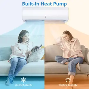 OP-4-in-1，9000 BTU WiFi Mini Split Air Conditioner and Heat Pump， -  19 Seer2 Inverter Mini Split Ac Covers Up to 450 Sq.Ft，