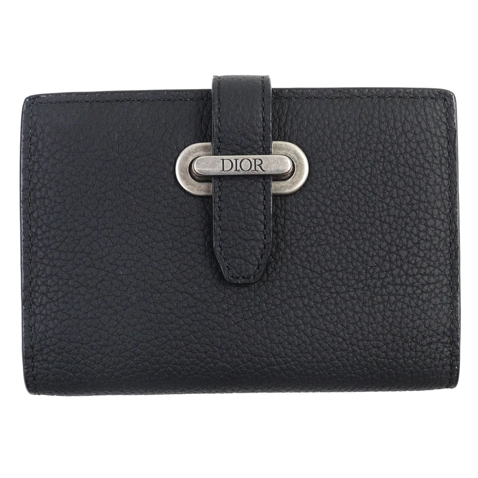 Pre-owned Dior Calfskin Small Leather Goods Normandie Leather Card Holder