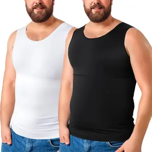 Mens Tummy Control Shirt, Compression Undershirt Seamless Gynecomastia Chest Underwear Body Shaper Shapewear