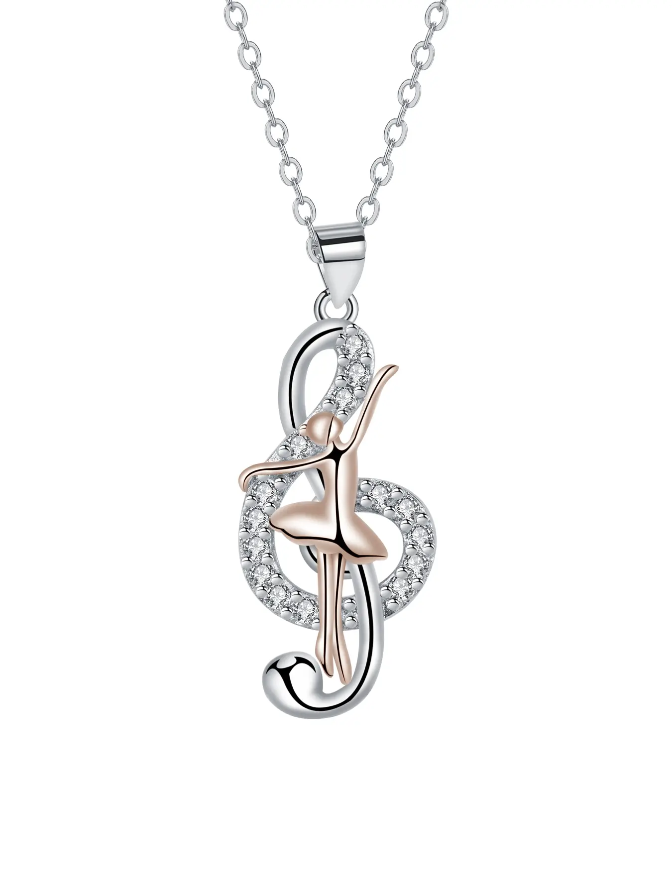 Music Note Ballet Necklace for Women, Ballerina Ballet Necklaces, Musical Pendant Sports Jewelry for Women Dancer Music Lover, Copper Ankh Necklace
