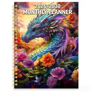 2026-2030 Monthly Planner/Calendar - January 2026 to December 2030, 5-Year Monthly Planner, Rainbow Dragon Cover Design Notebook, Yearly Calendar Planning, Monthly Tabs, 60-Month Calendar, 5.5 x 8.3 inches, 71 Sheets/142 Pages, Thick Paper, Elastic Cover,