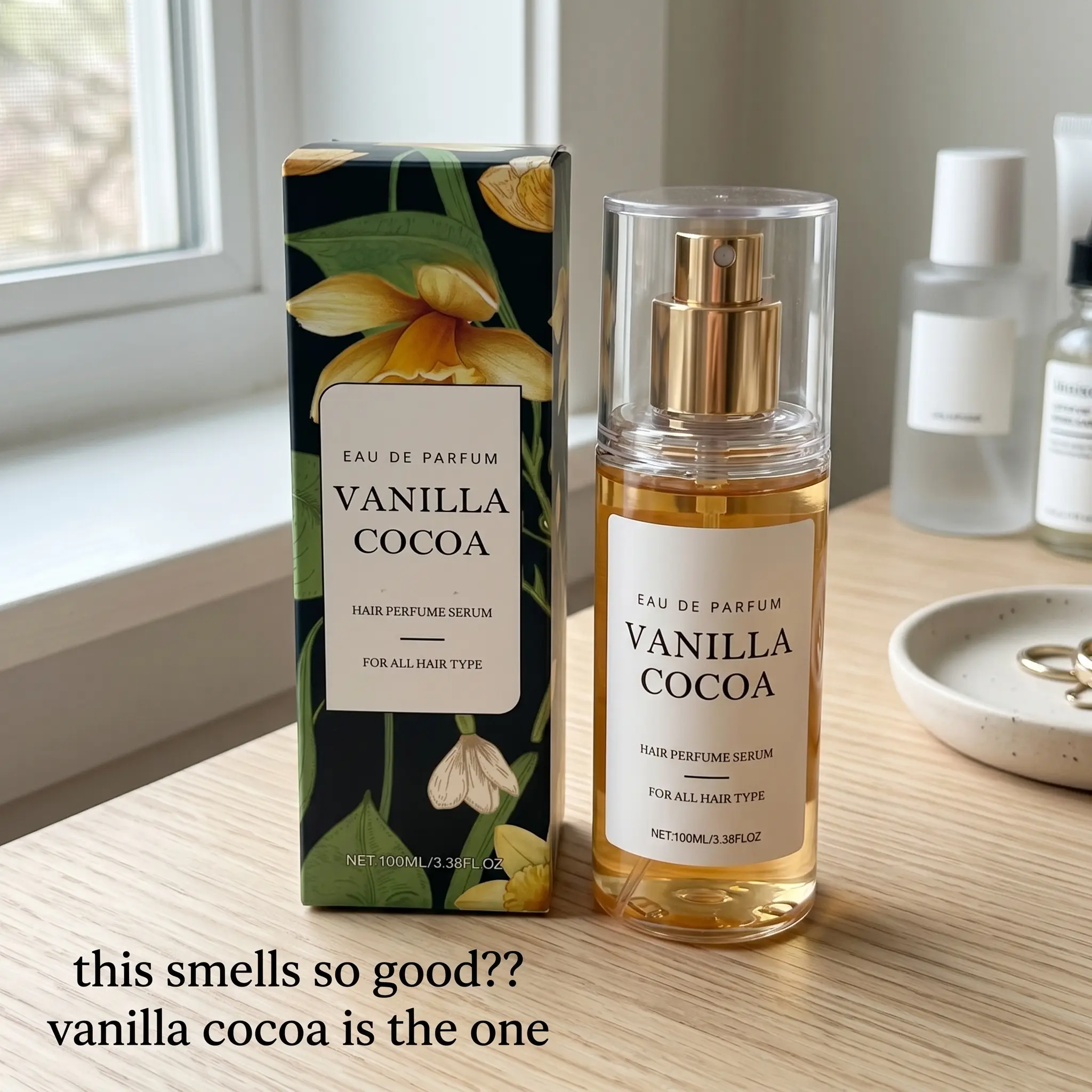 Vanilla Cocoa Body Fragrance Spray & Hair Mist - Fresh Fragrance for Hair with a Light Body Scent floral elegant scentual fruit long lasting long-lasting sweet fruity Eau de Parfum natural long-lasting fragrance gourmand fragrance e daily portable