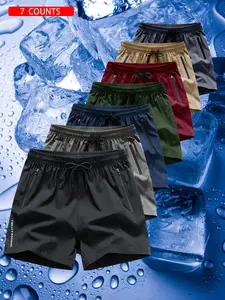 Men's Solid Color Drawstring Waist Shorts, Quick Drying Breathable Soft Shorts, Casual Comfy Men's Bottoms for All Seasons