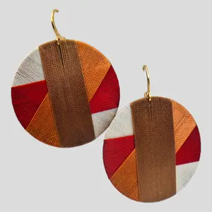 Hoop circle Thread drop earrings sparkly ring dangly ear non tarnish