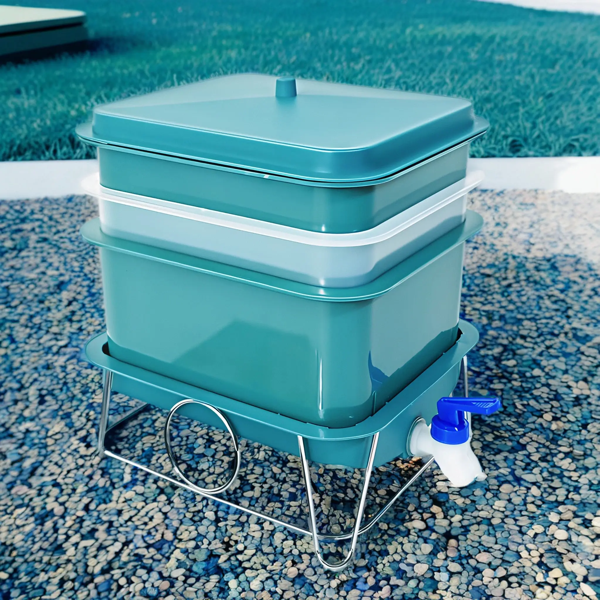 3 Tier Worm Composting Bins, Worm Composting Bins for Indoor and Outdoor, Worm Farm Starter Kit, Garden Worm Composting Bins for Recycling Food Waste