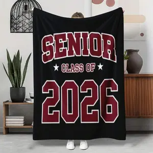 2026 Graduation Throw Blanket, Senior Graduation Home Decor, 280GSM Ultra Cozy Flannel Blanket, Dual Use for Bedroom, Dorm, Couch and Bed.Perfect for High School Senior Night, Graduation, Birthday and Holiday Gifts, Blankets