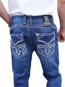 ROCK REVEAL V305 MD Original Denim Cowboy Pants, Menswear Men's Blue Jeans