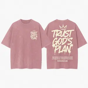 Trust God's Plan Christian T-Shirt – Romans 8:28 Faith Based Graphic Tee, Vintage Washed Religious Shirt for Men & Women