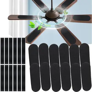 12 Pack Ceiling Fan Filters for Blades Activated Carbon Fan Blade Air Purifier Pads Captures Dust Pollen Pet Dander Easy-Stick Air Filter for Home and Office