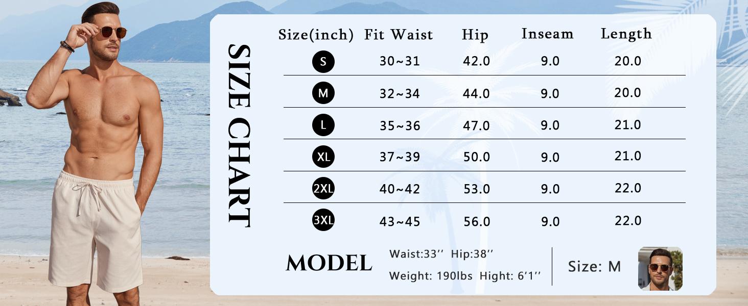 COOFANDY Men's Linen Shorts Casual Beach Shorts 9 inch Inseam Elastic Waist Drawstring Summer Shorts COOFANDY Men's Linen Shorts Casual Beach Shorts 9 inch Inseam Elastic Waist Drawstring Summer Shorts