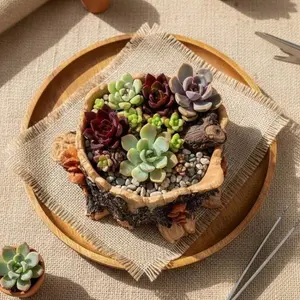 Realistic Tree Bark Planter, Perfect for Cacti & Succulents, Ideal for Indoor & Outdoor Gardens, Window Decorative Pot