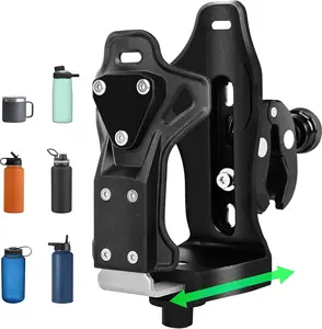 Motorcycle ATV Cup Holder Anti Theft Extra Large Bike Water Bottle Holder 1.95-3.6 inch Universal Size Drink Holder Handlebar with Metal Clamp for Scooter Boat Stroller Wheelchair