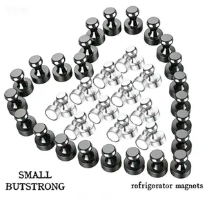 Durable Strong Magnetic Push Pins Brushed Nickel Thumbtack Magnets for Refrigerator Whiteboard Locker School Classroom Home Office Bulletin Board Organizing Tool