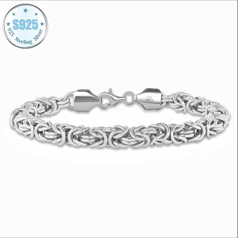 925 Pure Silver Italian Handmade Bangle Bracelet - Fashionable Simple Design for Adults, Gift-Ready for Birthday, Comes with Exquisite Gift Box, Real Silver Fashion Accessories, 925 Real Silver Bracelets & Bangles