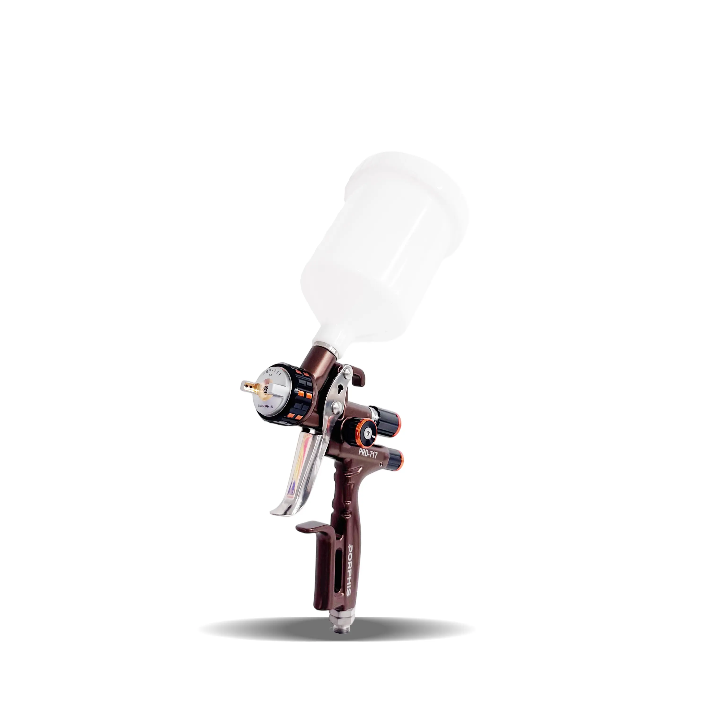 PORPHIS PRD-717 Automotive Spray Gun 1.3mm Split Nozzle Car Paint Gun for Basecoat Clearcoat — Gravity Feed, All-Metal Body, Paint Guns Automotive