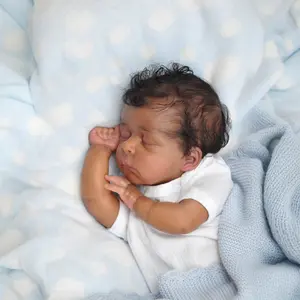 20" Lifelike Asleep Reborn Youngsters Doll with Cloth Body & Vinyl Limbs - Black Light Beige, Handmade Transplant-Resistant Hair, Soft Realistic Youngsters Toy for Youngsters 3+ (Birthday/Christmas Gift), Youngsters Gift Toy newborn baby doll