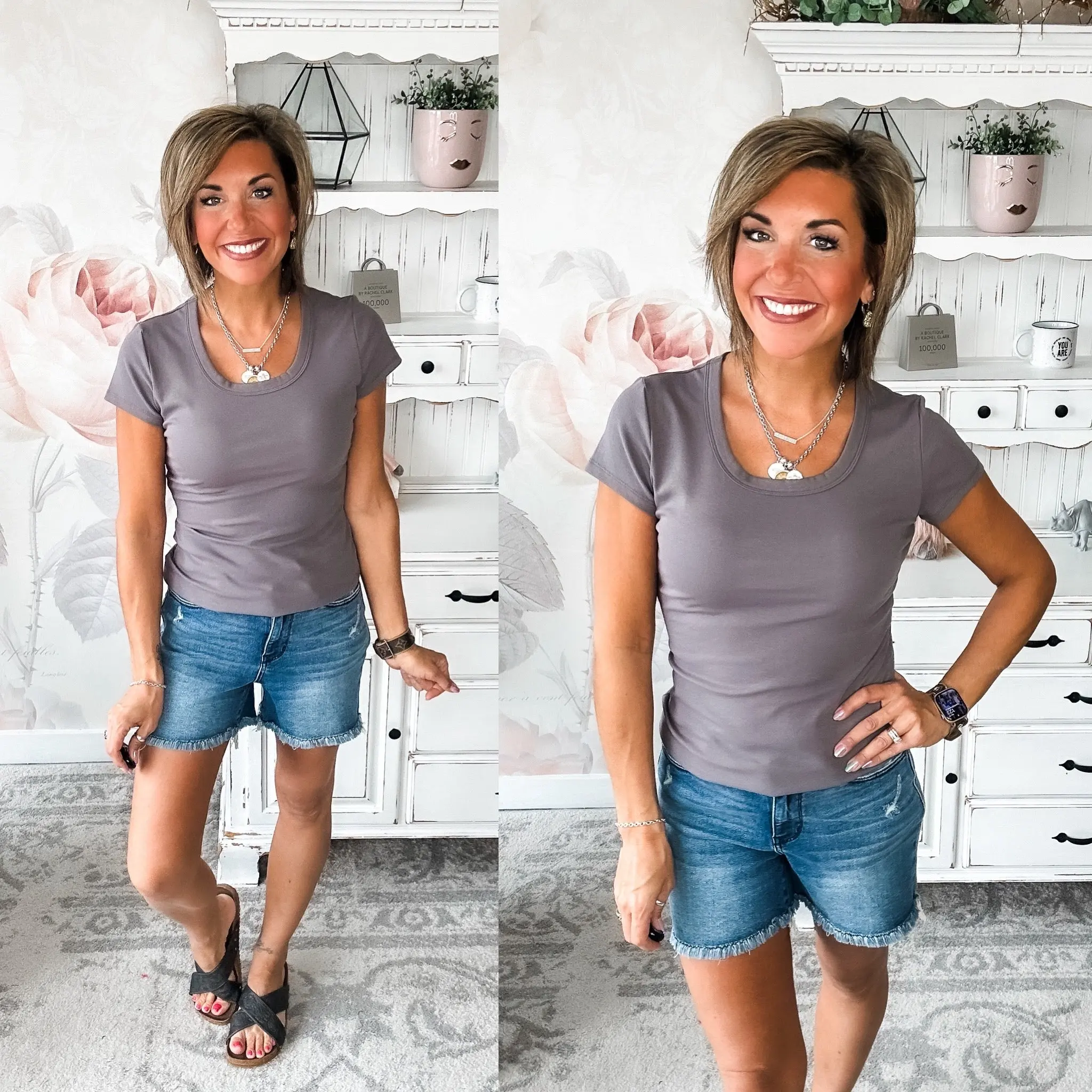 Could Go Back Short Sleeve Tee - Charcoal