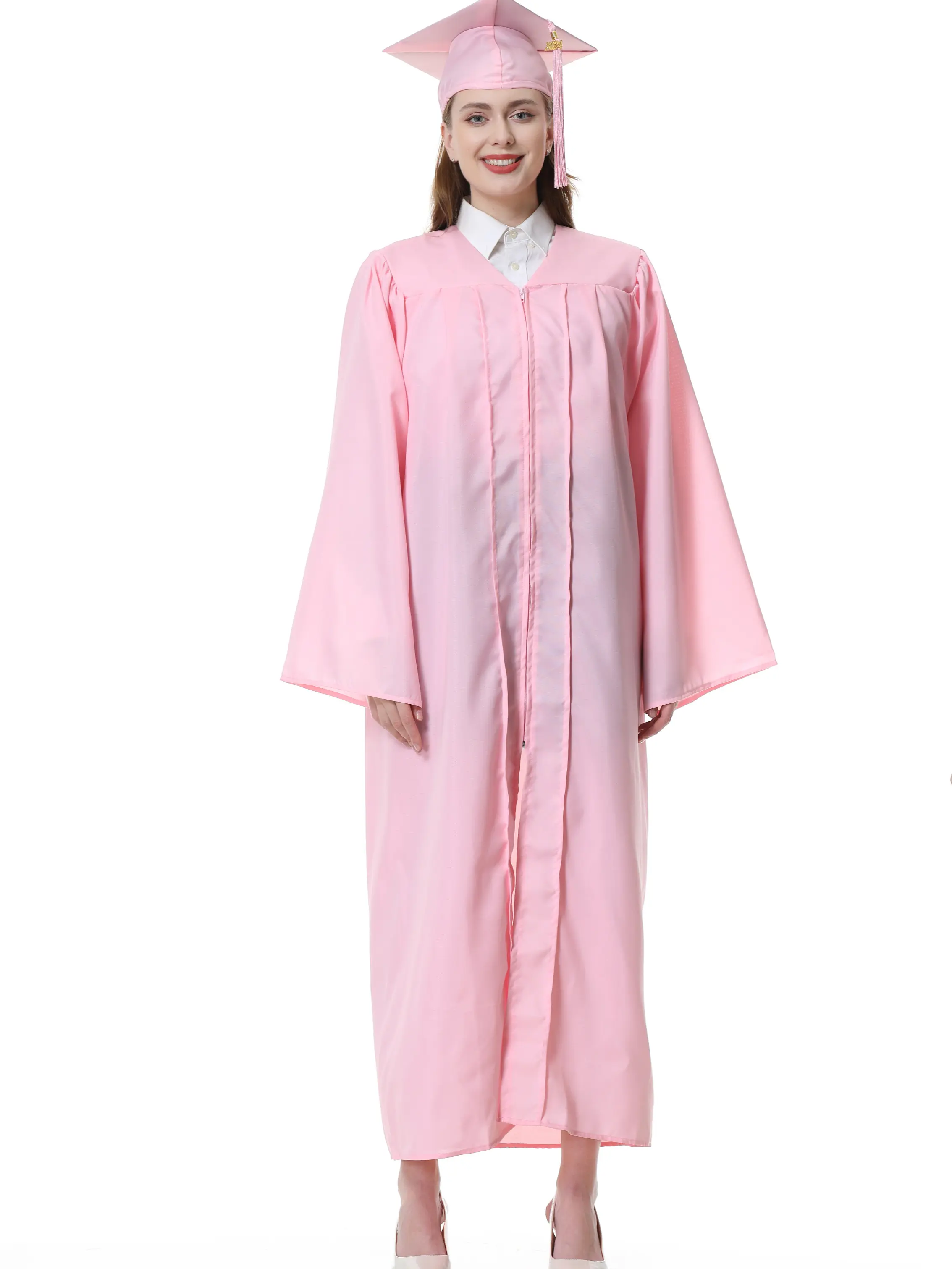 Matte Graduation Cap and Gown 2026 Set with Tassel Adult Unisex High School College Bachelor Robe Costume