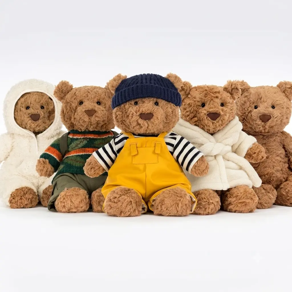 Jellycat Bartholomew Bear Plush, Soft Stuffed Teddy Bear, Cute Cuddly Plush Toy, Cozy Gift for Kids & Collectors