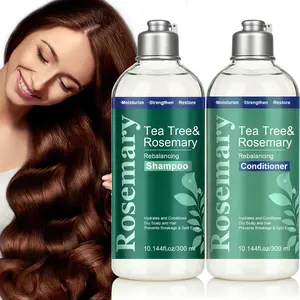 Tea Tree & Rosemary Rebalancing Shampoo/Conditioner Set | Controls Oiliness & Strengthens Hair Roots | Shea Butter & Biotin Enriched Nourishing Formula | Ideal for All Hair Types & Scalp Health