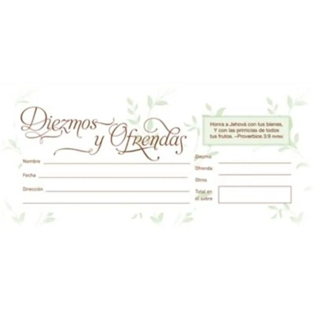 212 MAIN 6 1/4" x 3 1/8" Paper Envelopes - Office Stationery Supplies with Name Fields, Scripture Print, Ideal for Individual Weekly Giving, Offering Use (Pack of 100)