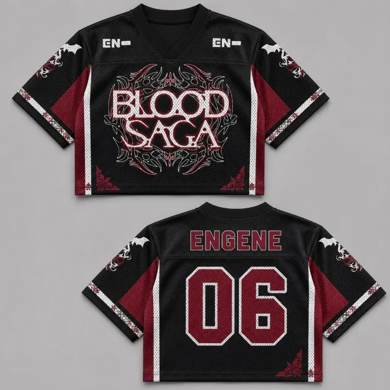 Bittersweet Blood Saga Enhypen World Tour Mix Mesh Football Croptop Jersey