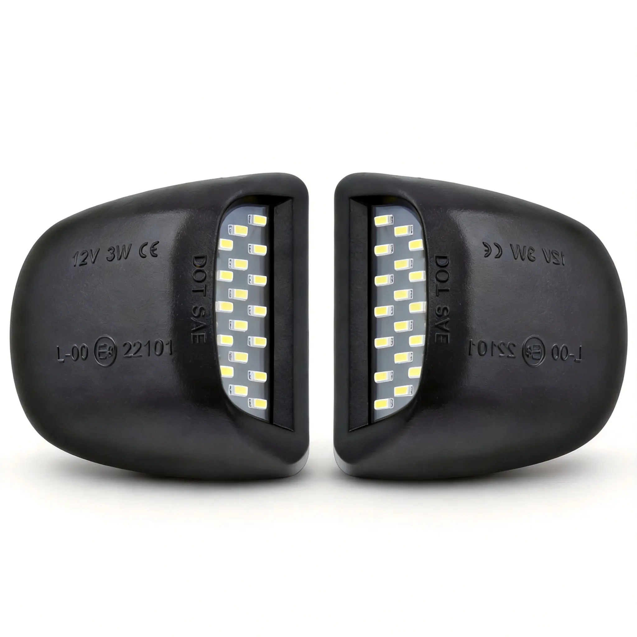 2Pcs DOT SAE Approved 18SMD LED License Plate Lights, 6500K White Waterproof Tag Lamps for Chevy Silverado, GMC Sierra
