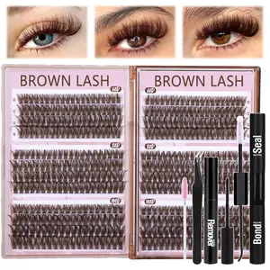 Mixed-Length Eyelash Cluster Kit, 480pcs/set Lightweight Individual False Eyelashes, Professional Eye Makeup Accessories for Women & Girls, DIY Eyelash Extensions, Natural Curl & Dramatic Lashes